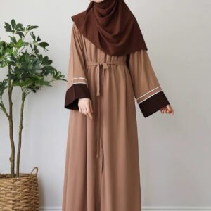 تنورة رداء عباية نسائية إسلامية من الشرق الأوسط بأكمام طويلة وفضفاضة وأنيقة