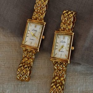 1 جديد ذهبي فرنسي الراقية ضوء فاخر موضة عادية الهاتفي ساعة نسائية حزام الفولاذ المقاوم للصدأ أنيقة ورائعة نمط غير رسمي ساعة كوارتز نسائية مناسبة للحياة اليومية والنزهة حفلة المعصم أو هدية عيد ميلاد